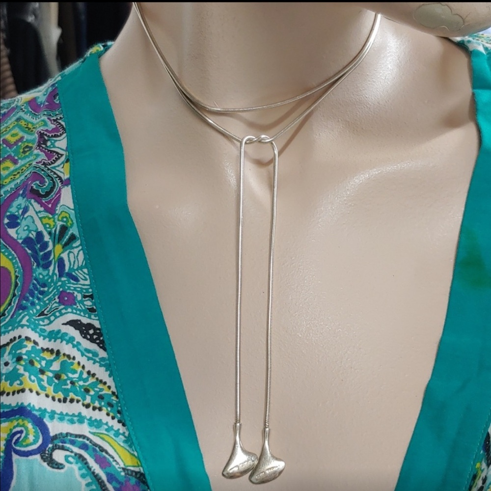 Rare Tiffany & Co Angela Cummings Silver ￼Lariat Necklace